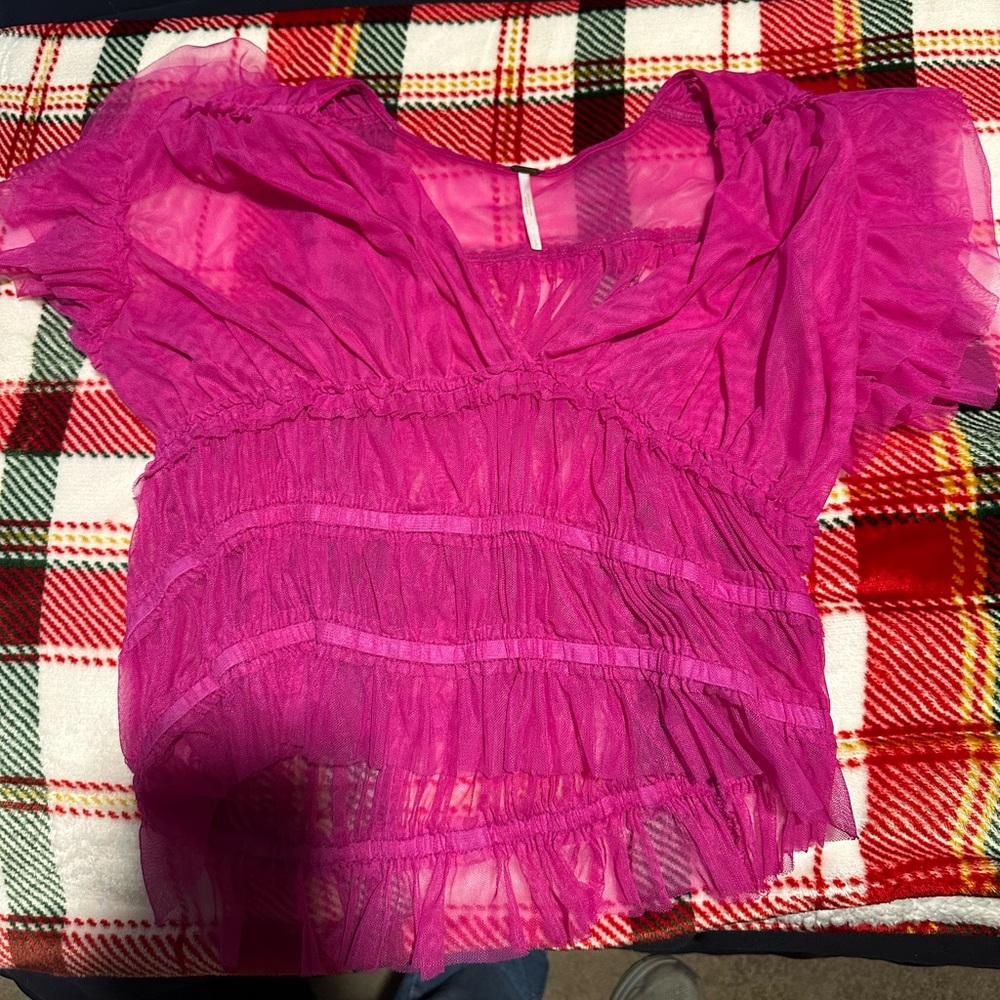 Free people mesh top